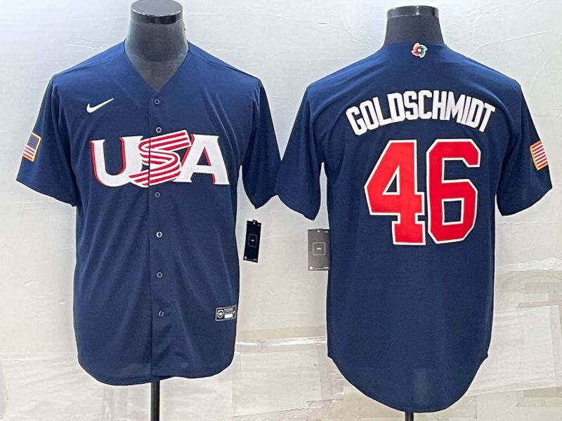 Men 2023 World Cub USA 46 Goldschmidt Blue Nike MLB Jersey6